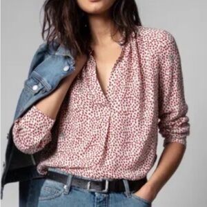 ⚡️ Zadig & Voltaire — Tink Heart-Printed Blouse. Size S